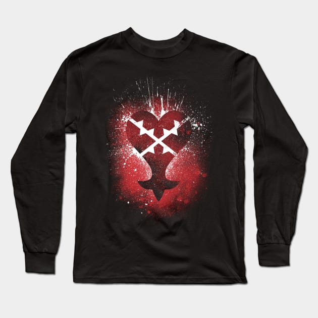 Kingdom Hearts Brushed Heartless Emblem Long Sleeve T-Shirt by Fabio Zannini